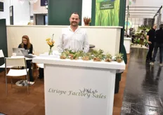 Manfred Robert of Liriope Factory presenting 12 Liriope varieties and he sees the European market growing.
